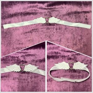 White Angel Wing Choker Necklace NEW